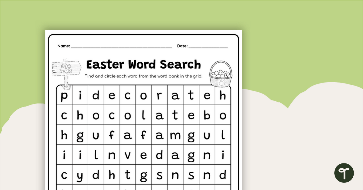 Easter Word Search with Solution teaching resource