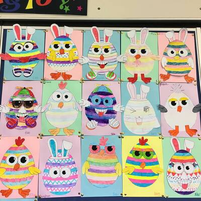 Funky Easter Egg Craft Template teaching resource
