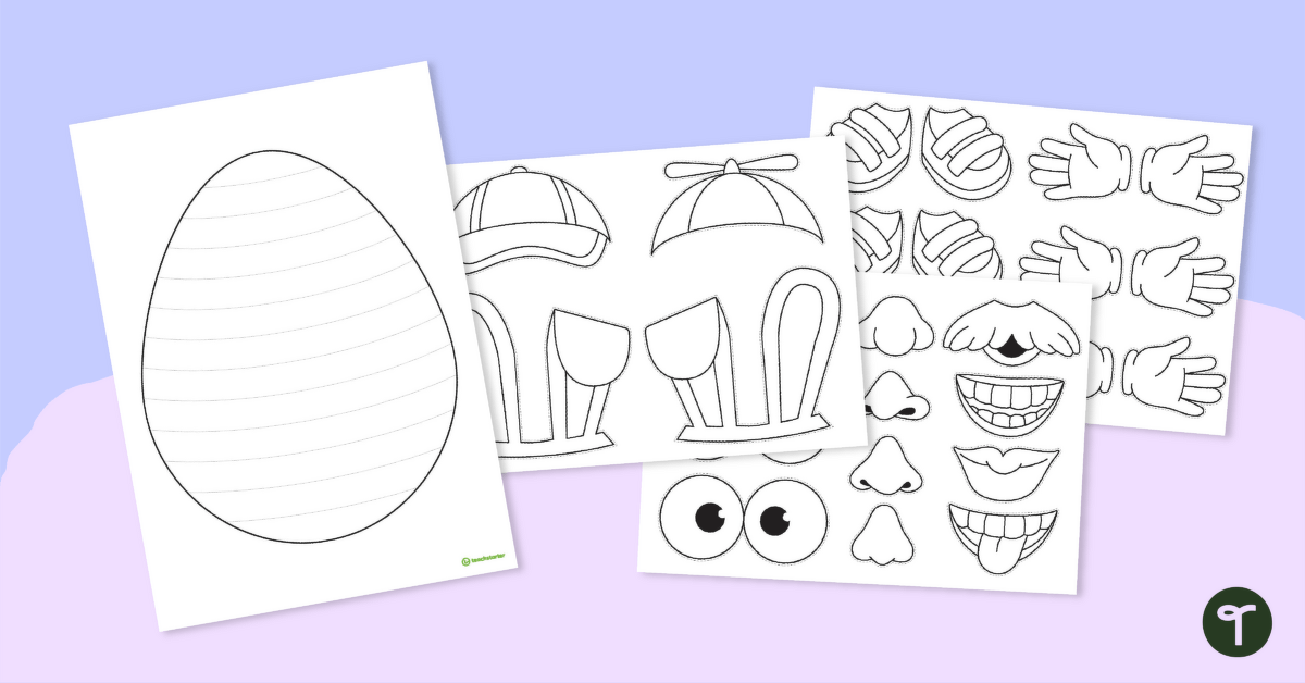 Funky Easter Egg Craft Template teaching resource