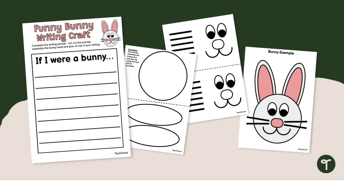 Easter Bunny Writing and Craft Activity teaching resource