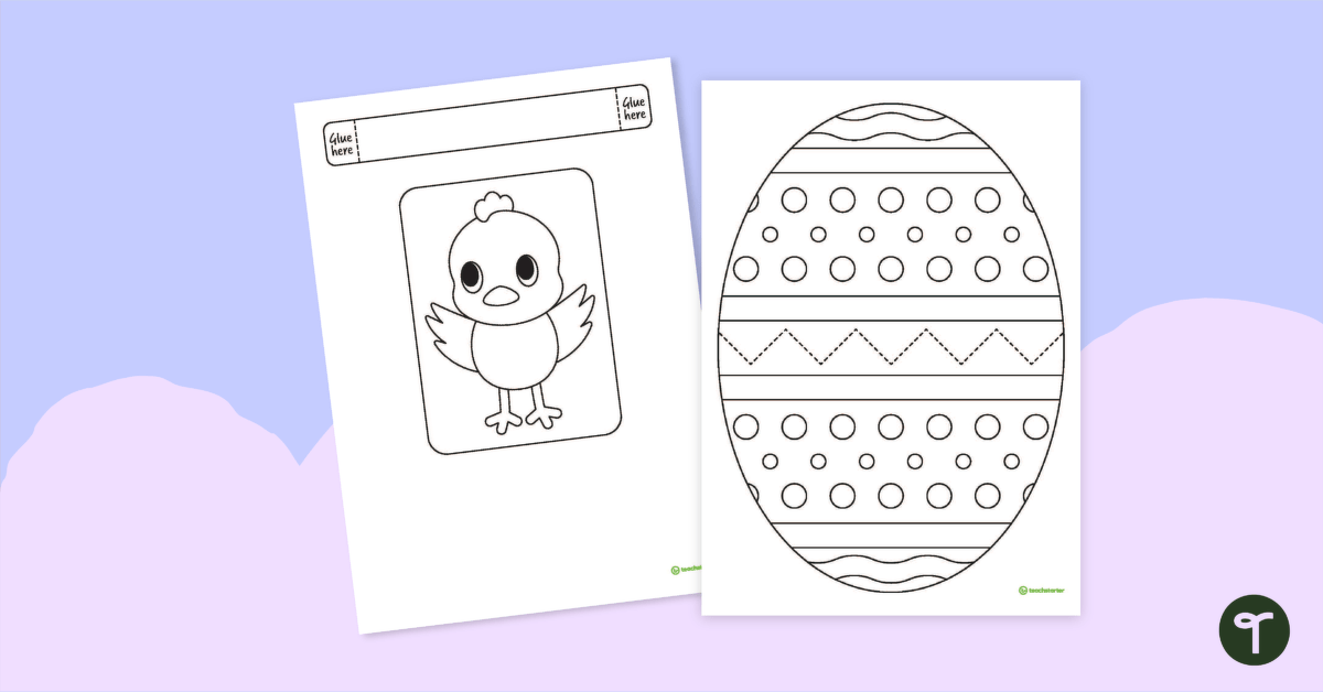 Easter Egg and Chick Craft Template teaching resource