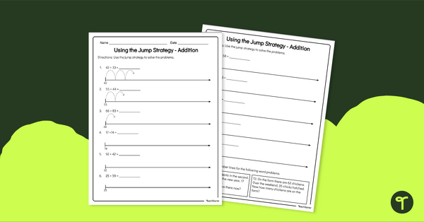 Go to Jump Strategy: Addition – Worksheet teaching resource