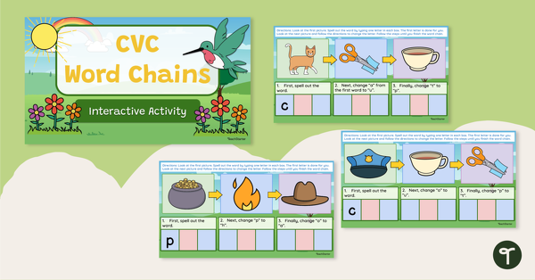 CVC Word Chains- Interactive Activity teaching resource