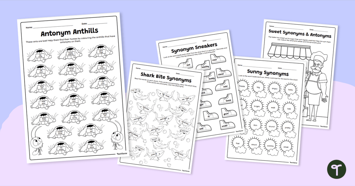 Synonyms And Antonyms 6 Worksheet