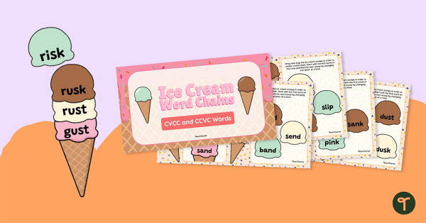 Ice Cream Word Chains - Interactive Activity teaching resource
