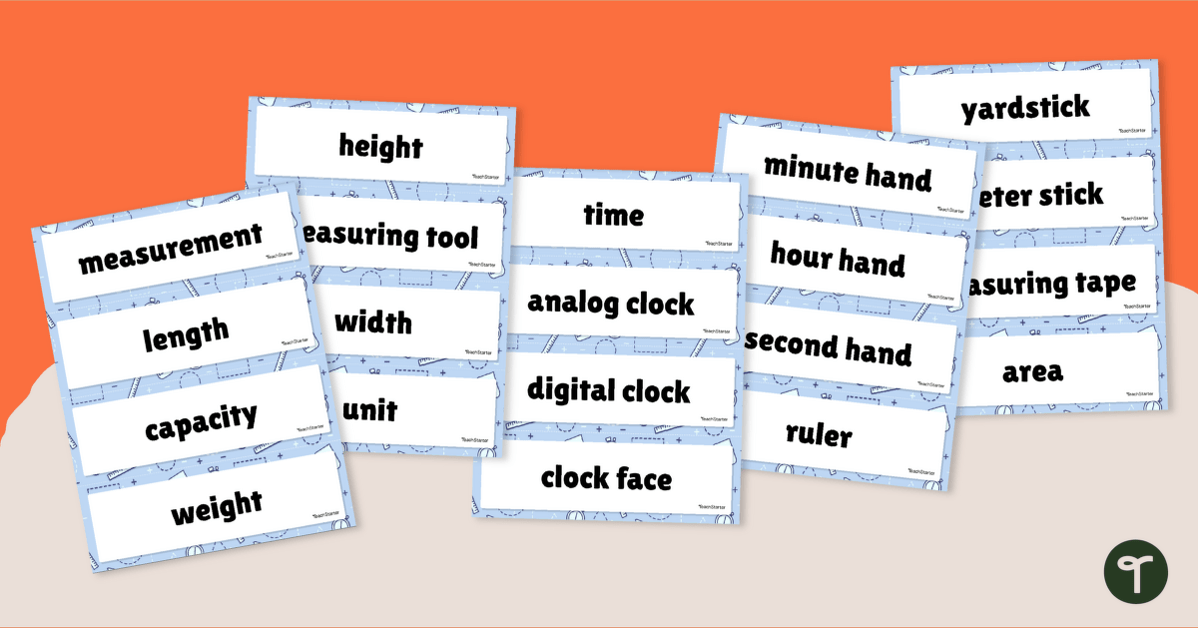 Units of Measurement Word Wall Vocabulary teaching resource