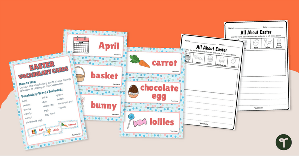 Go to Easter Vocabulary Cards and Writing Station teaching resource