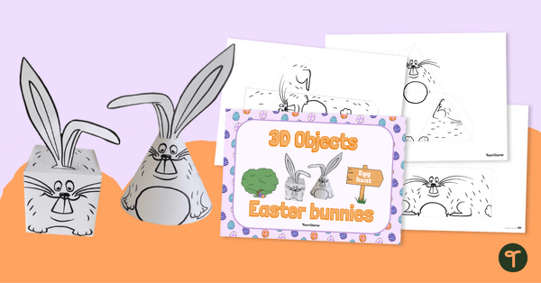 3D Easter Bunny Templates teaching resource