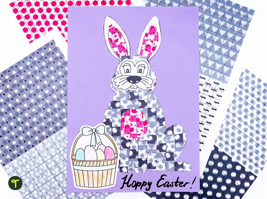 Mosaic Easter Bunny Art Activity teaching resource