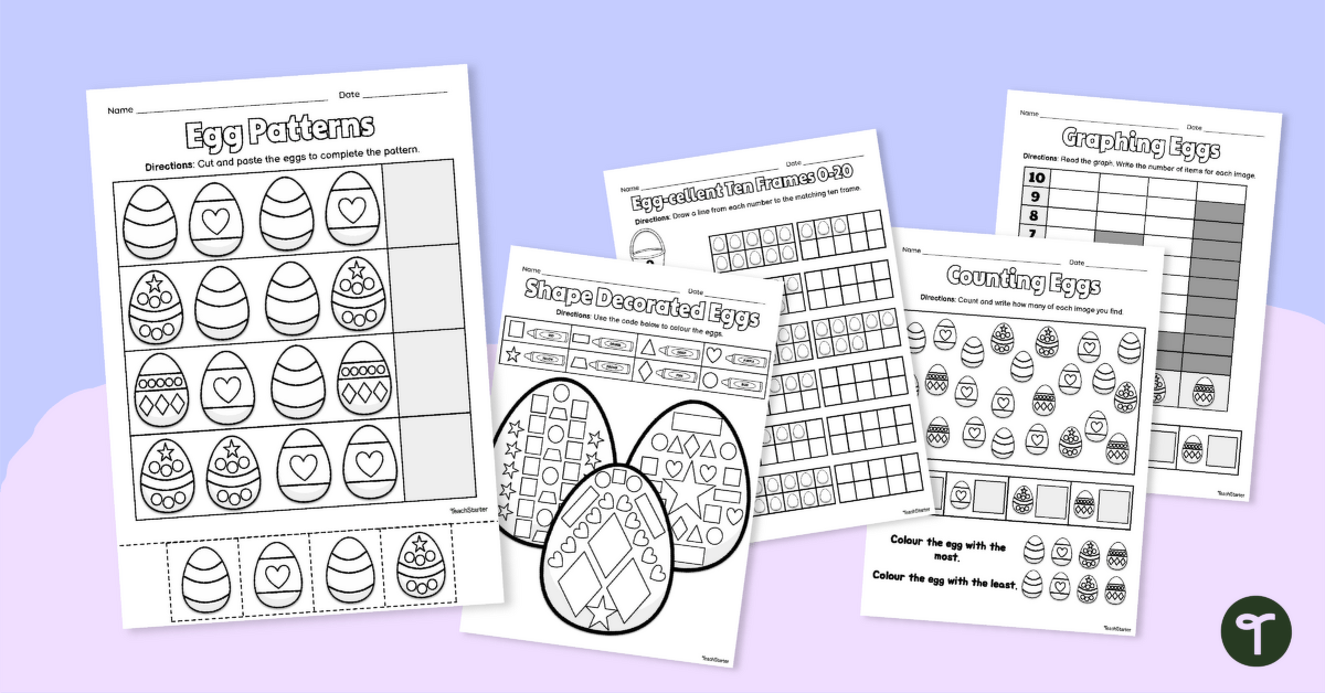 Easter Worksheets  - Egg Maths teaching resource