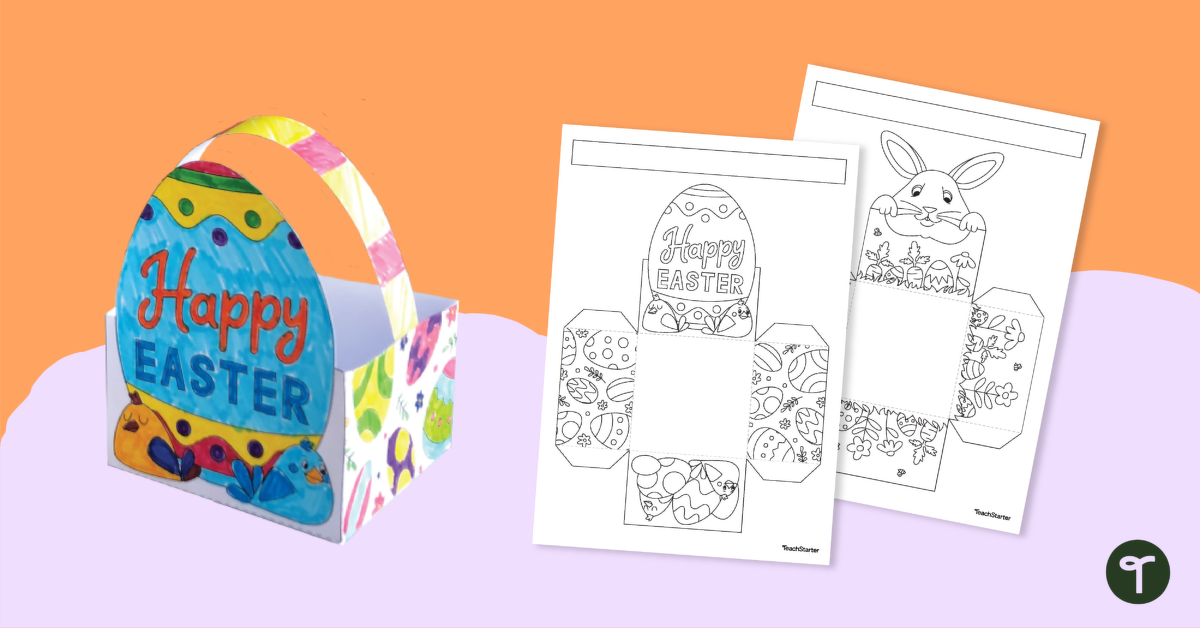 Easter Egg Basket – Printable Easter Basket Template teaching resource
