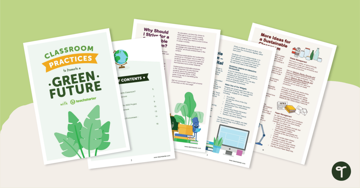 Classroom Practices to Promote a Green Future - A Teacher's Guide teaching resource