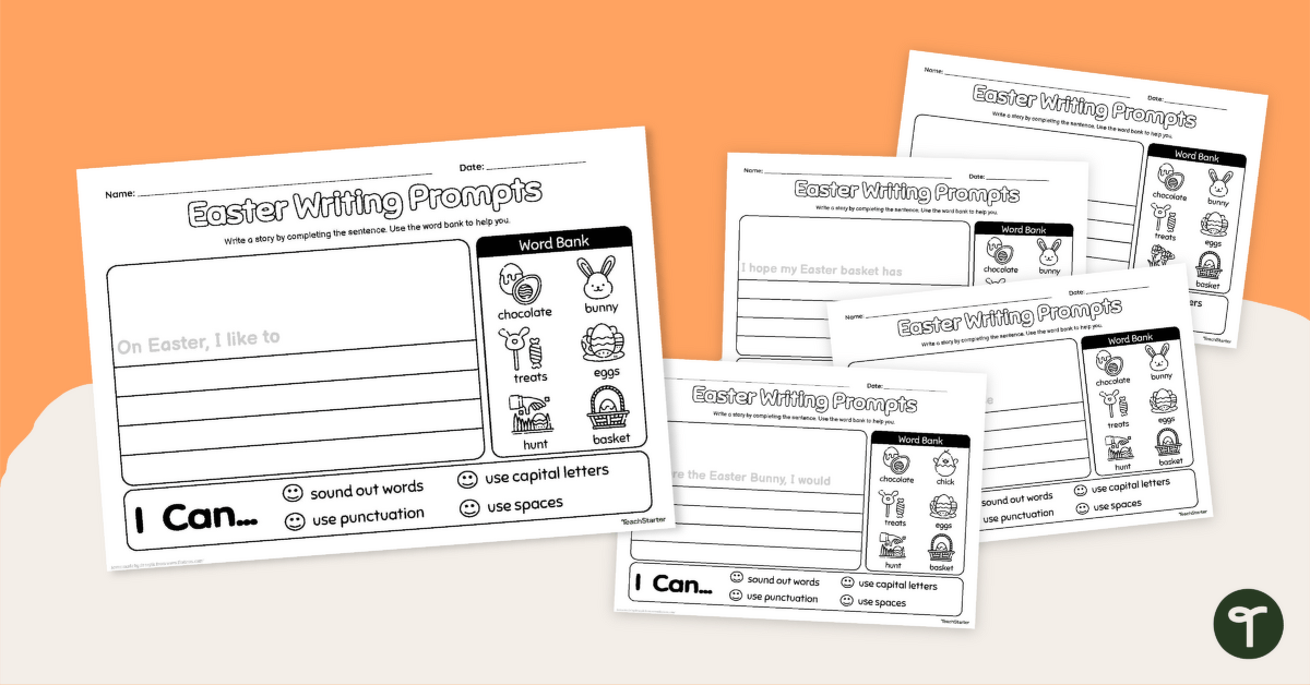 Easter Writing Prompts - Differentiated Worksheets teaching resource