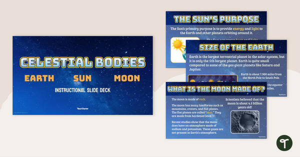 Image of Celestial Bodies – Earth, Sun, and Moon – Instructional Slide Deck