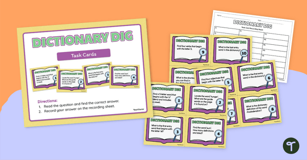 Go to Dictionary Dig Activity Cards teaching resource