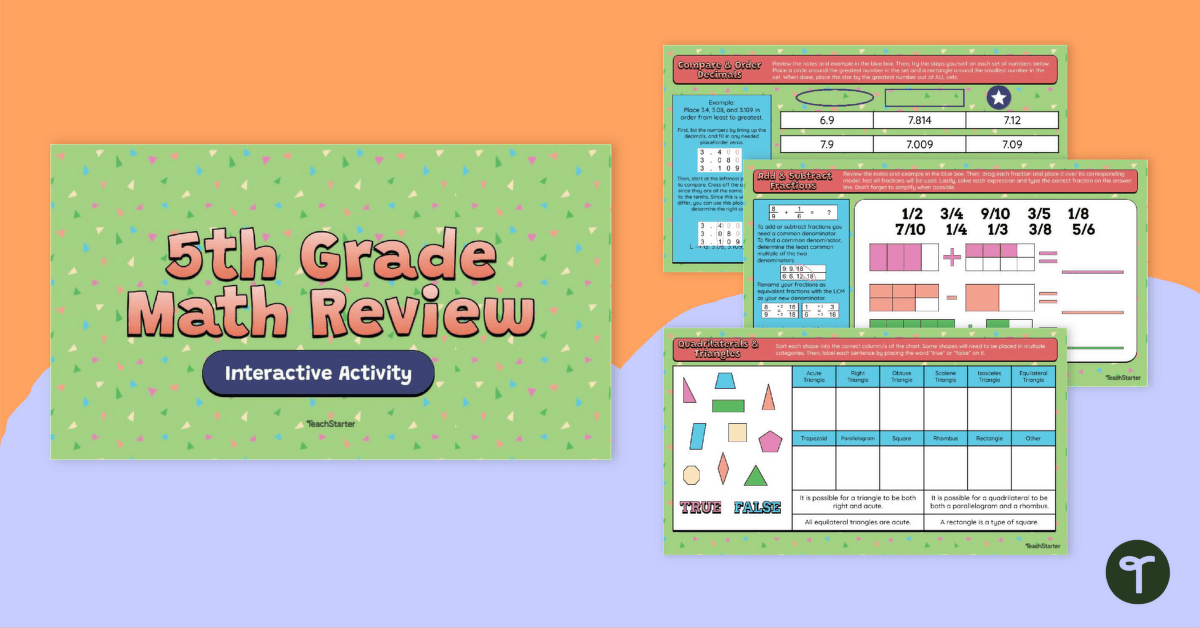 5th Grade Math Review – Google Slides Interactive Activity teaching resource