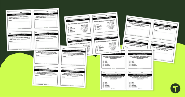 Go to Natural Resources – Exit Tickets teaching resource