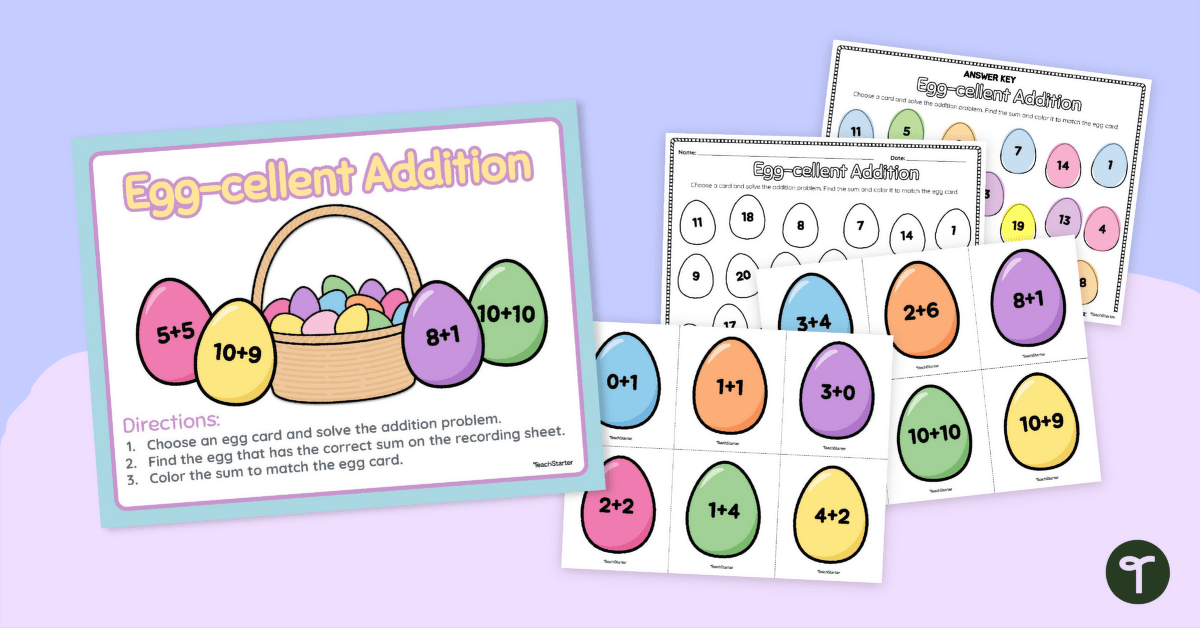 "Egg-cellent" Easter Addition Activity teaching resource