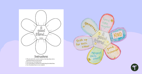 Image of Friendship Flower Template