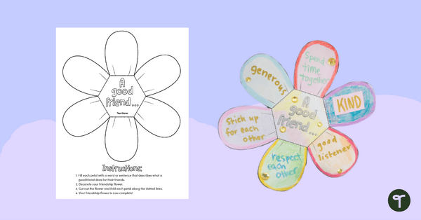 Go to Friendship Flower Template teaching resource