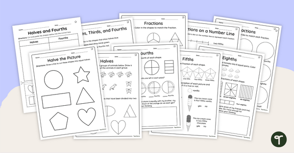 Fractions Worksheet Pack – Differentiated teaching resource