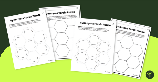 Synonyms Tarsia Puzzle teaching resource