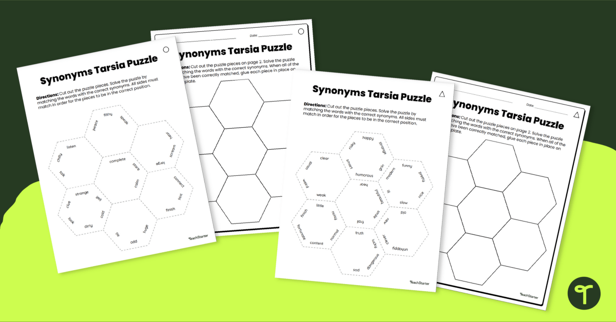 Synonym Activity - Printable Puzzle Center