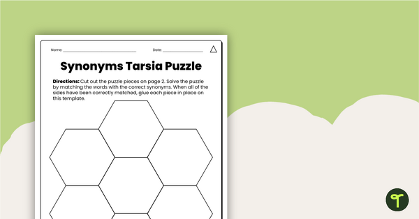 Synonyms Tarsia Puzzle teaching resource