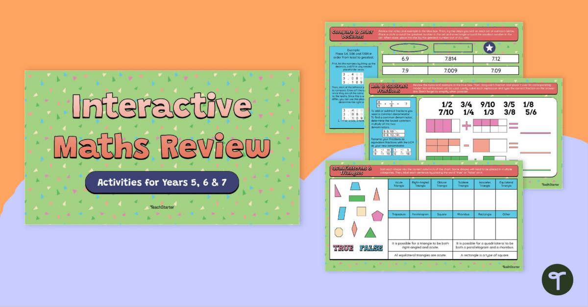 Interactive Maths Review – Activities for Years 5, 6 and 7 teaching resource