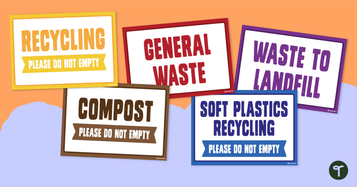 Recycling Posters - Printable Recycling Bin Labels teaching resource