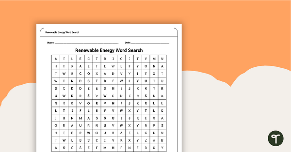 Go to Renewable Energy Word Search teaching resource