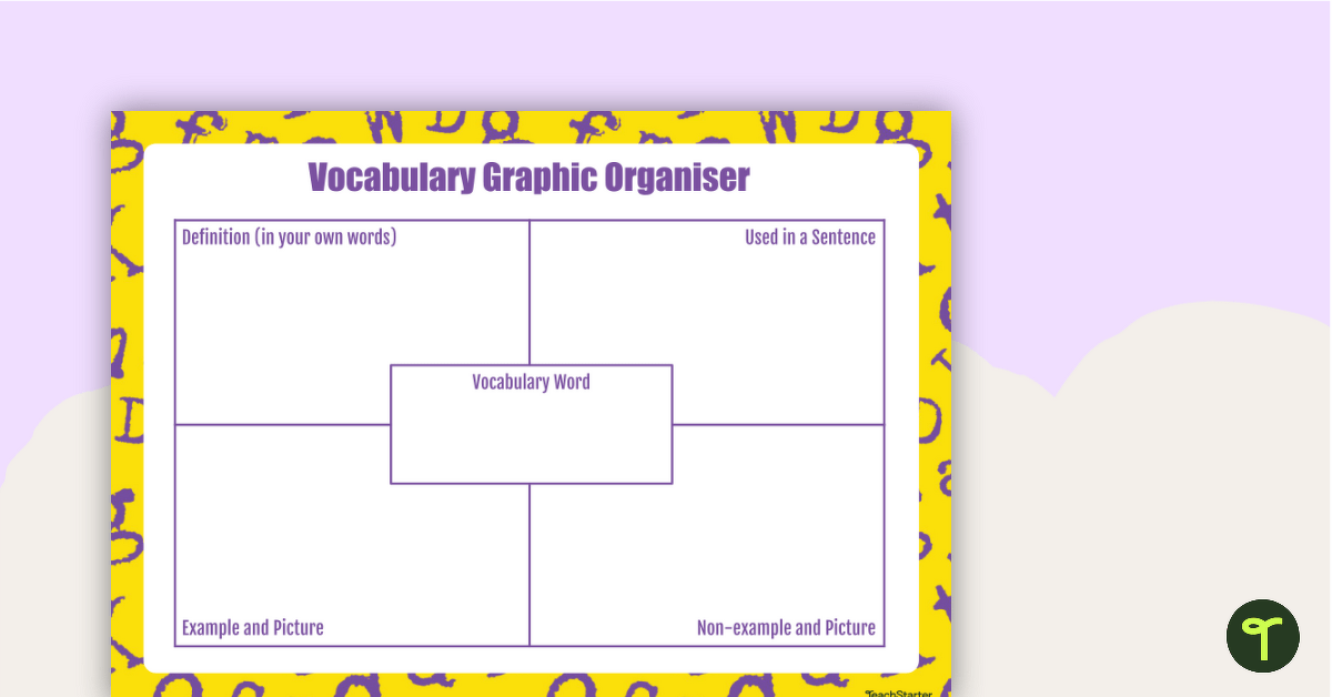 Frayer Model Template for Building Vocabulary Activity teaching resource