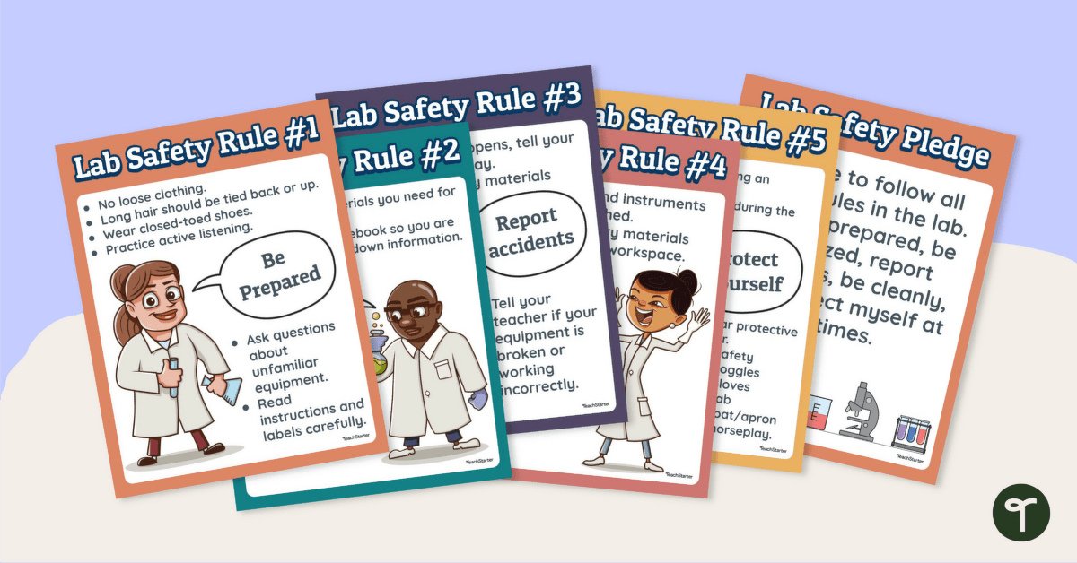 Science Lab Safety Rules – Poster Pack teaching resource