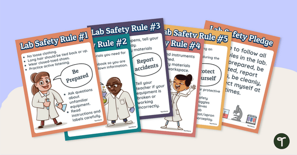 Go to Science Lab Safety Rules – Poster Pack teaching resource