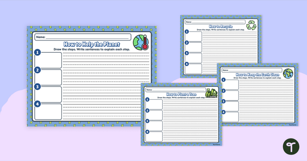 Recycling Writing Prompts - Primary teaching resource
