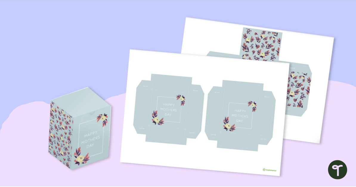 Mother's Day Gift Box – Printable Box Template teaching resource