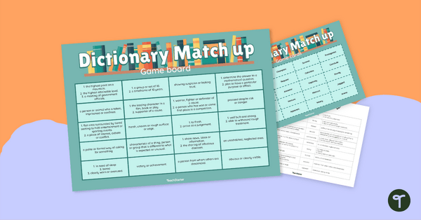 Go to Dictionary Definitions Match Up Game teaching resource