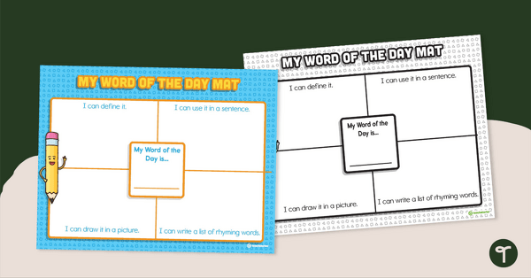 Go to My Word of the Day Mat teaching resource