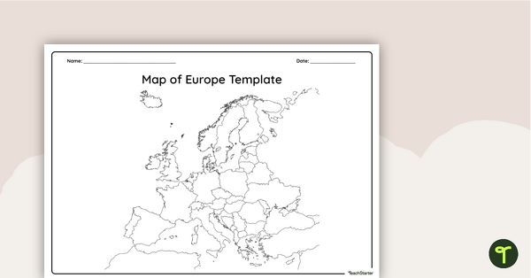 Go to Blank Map of Europe — Template teaching resource