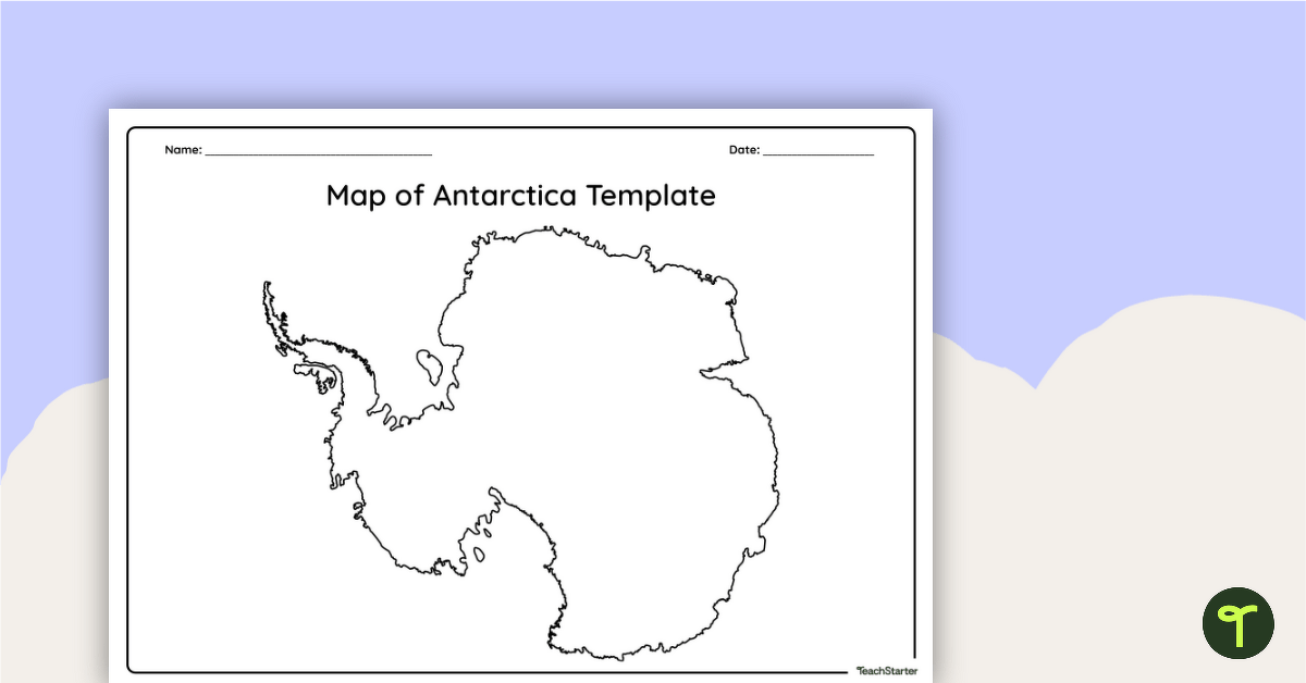 Blank Map of Antarctica - Template teaching resource