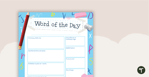 Image of Word Of The Day Activity Sheet - Grades 4–6