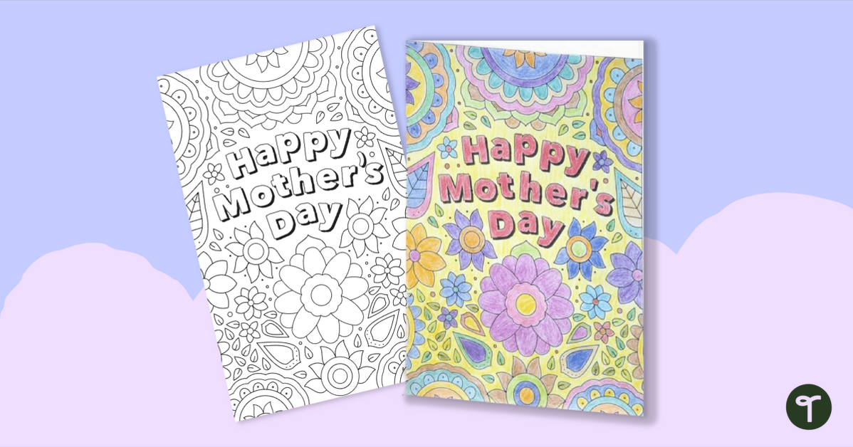 Mother's Day Card – Mindful Coloring teaching resource