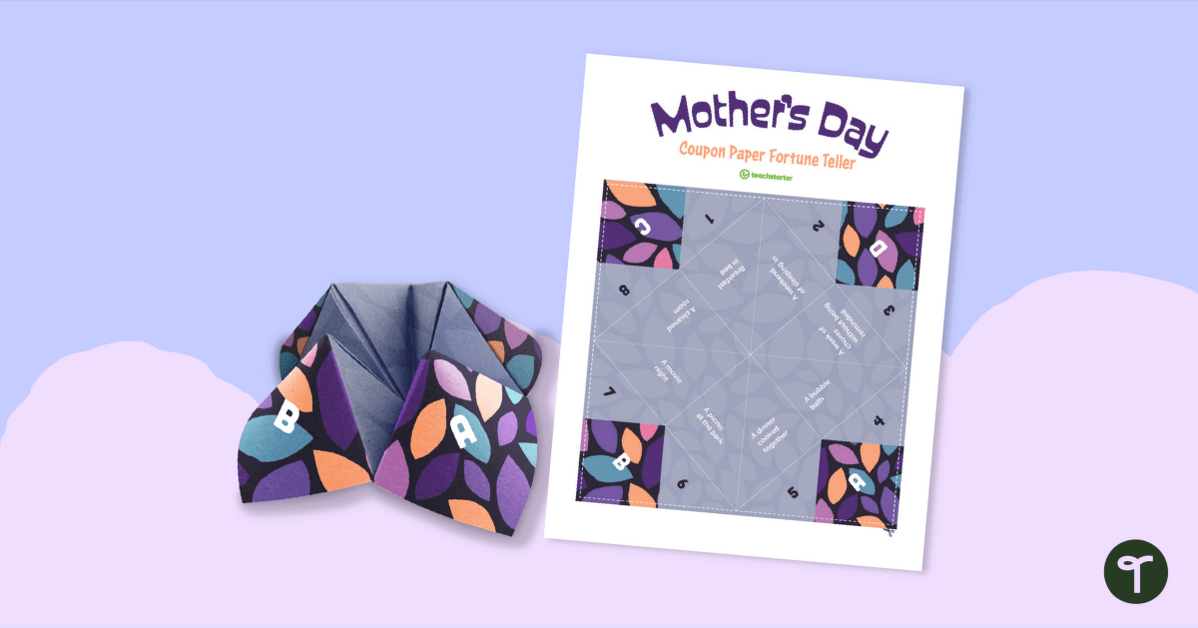 Mother's Day Paper Fortune Teller teaching resource