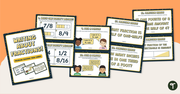 Go to Writing About Fractions- Task Cards teaching resource