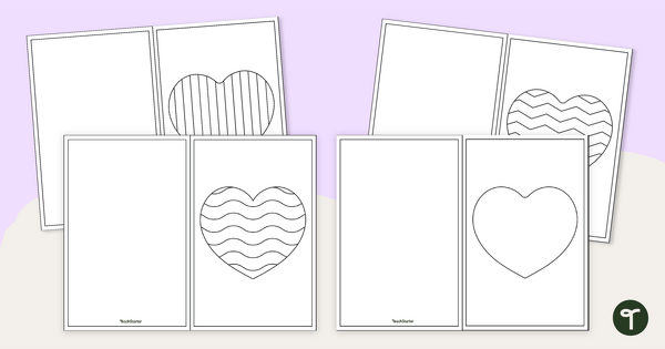 Image of Printable Cards - Heart Greeting Card Template