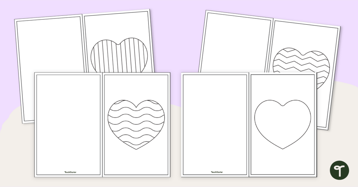 Printable Cards - Heart Greeting Card Template | Teach Starter