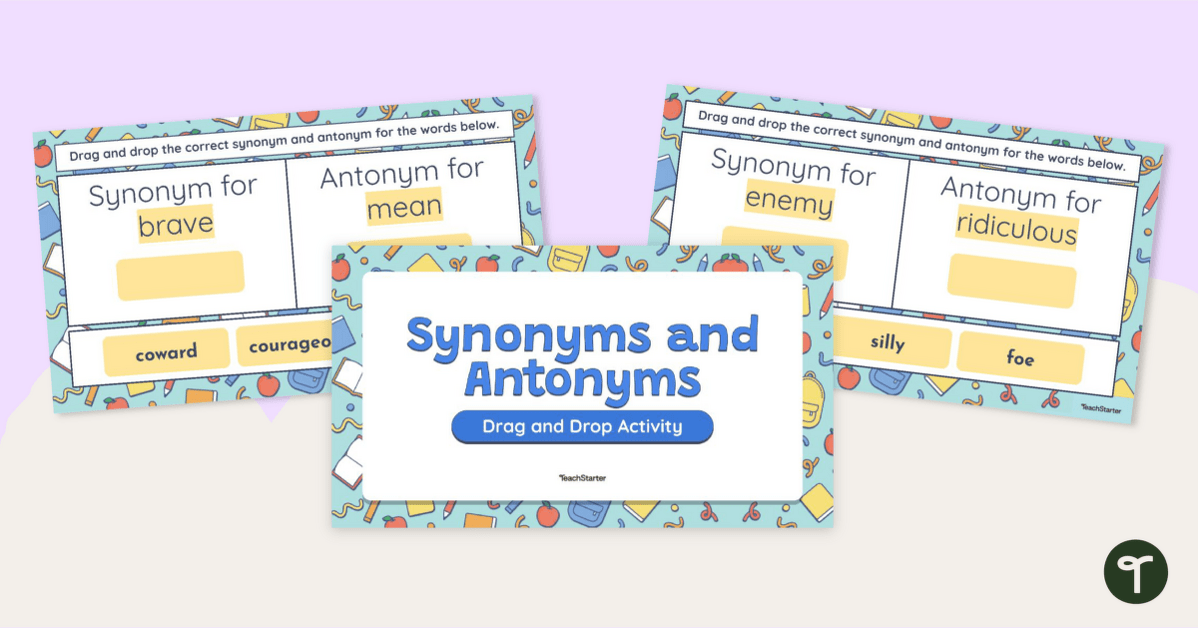 Synonyms and Antonyms - Digital Sorting Activity teaching resource