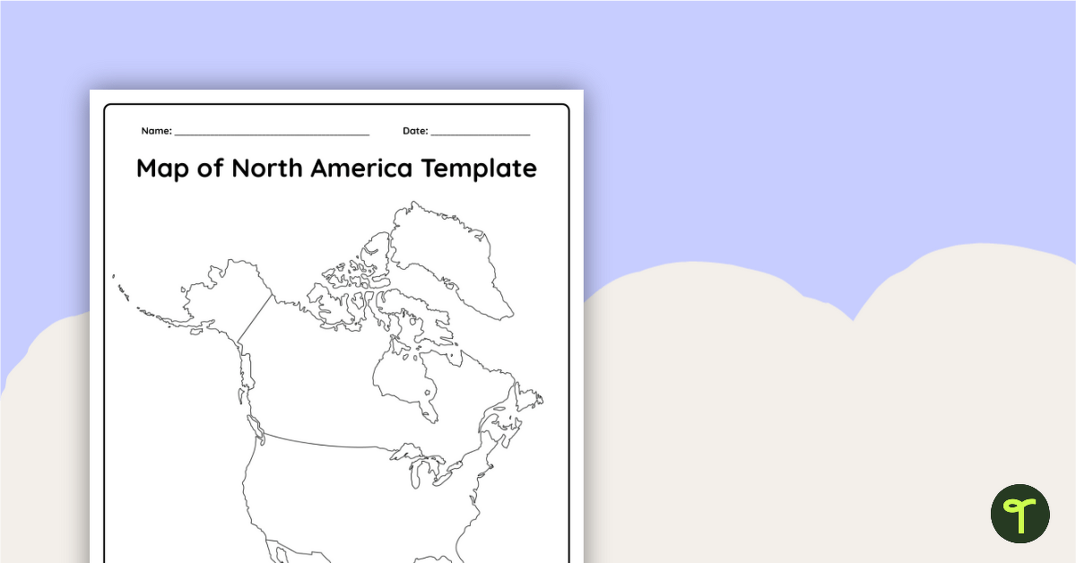 Blank Map of North America teaching resource