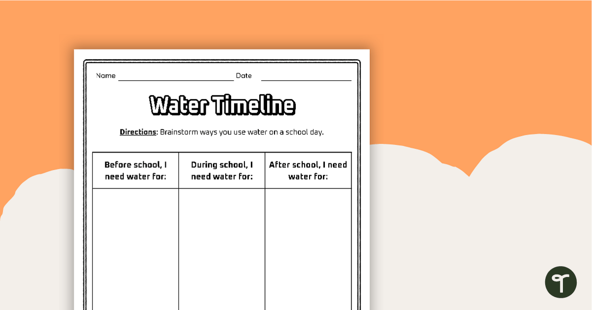 Water Use Timeline Worksheet teaching resource