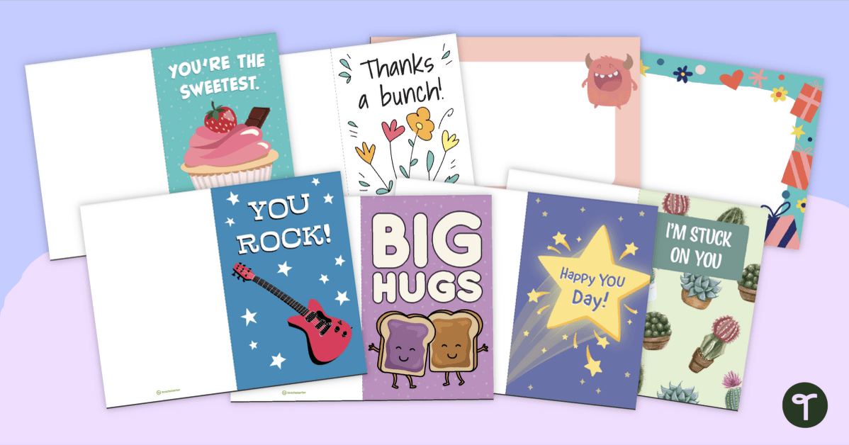 Generic Printable Greeting Card Templates teaching resource